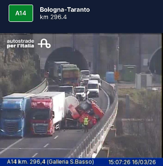 Incidente sull’A14 tra Grottammare e Pedaso: tratto chiuso verso nord, lunghe code